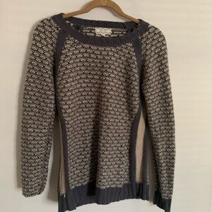 Pink Rose Gray and Cream Long Sleeve Sweater